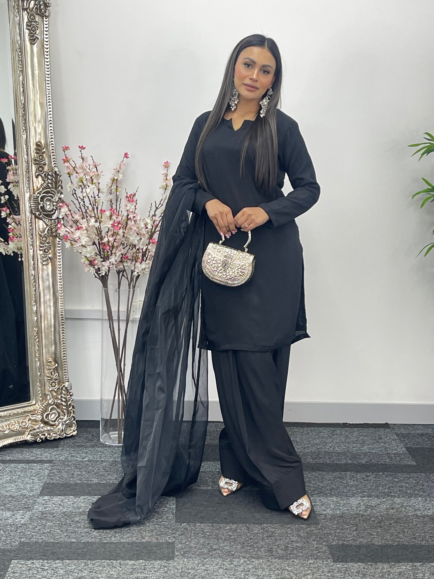 Saba - Farshi Shalwar - black -P