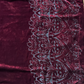 Wine - Sheesha X Velvet Maroon  Plachi Daman with silk dupatta winter
