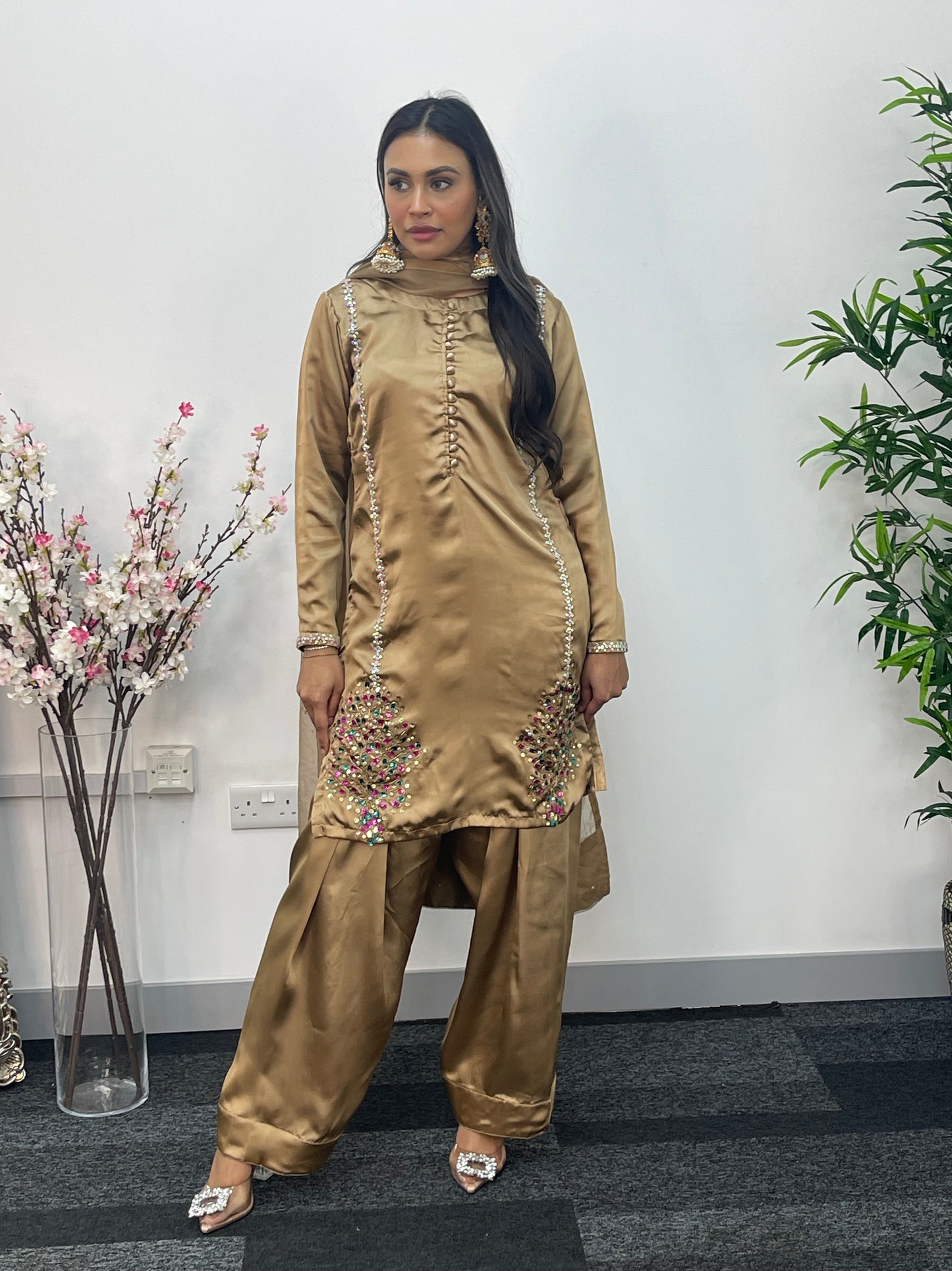 Morni - Farshi shalwar - Coffee - Black - Farshe -