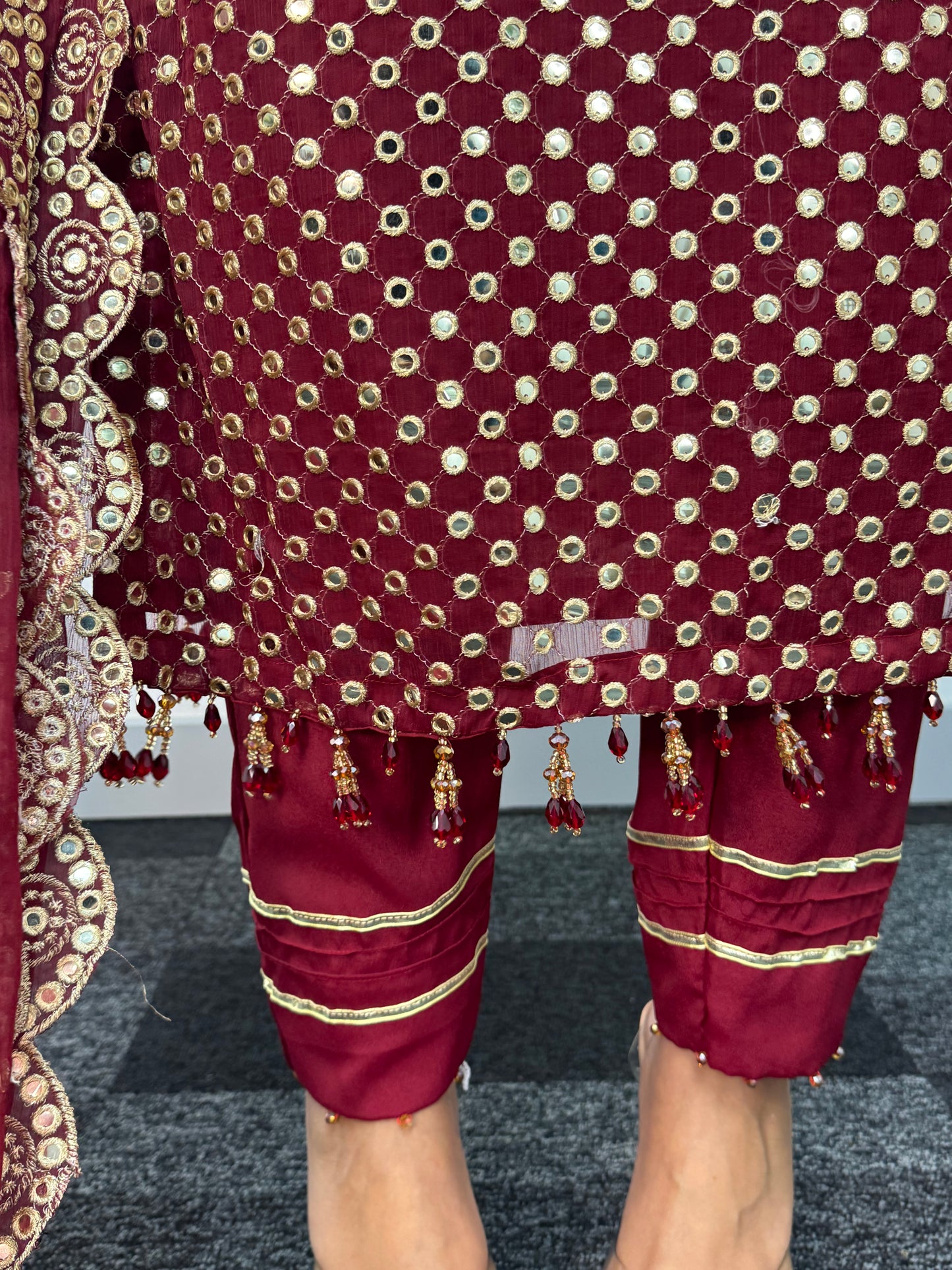 Rim Jhim -  Maroon - D