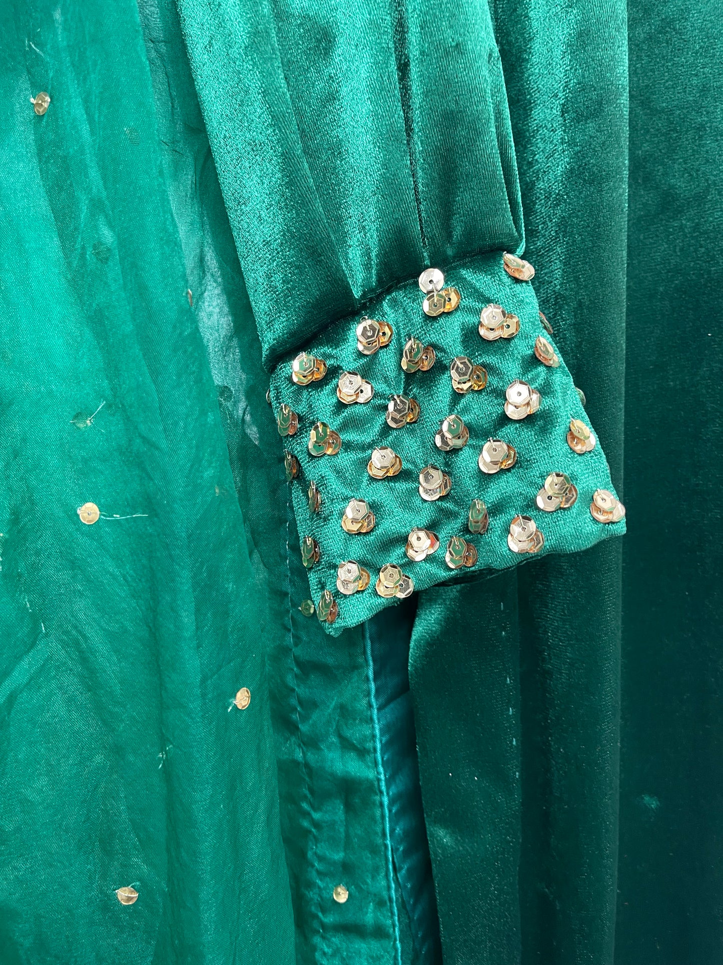 Sona l Green Silk Velvet - Party Outfit l AA