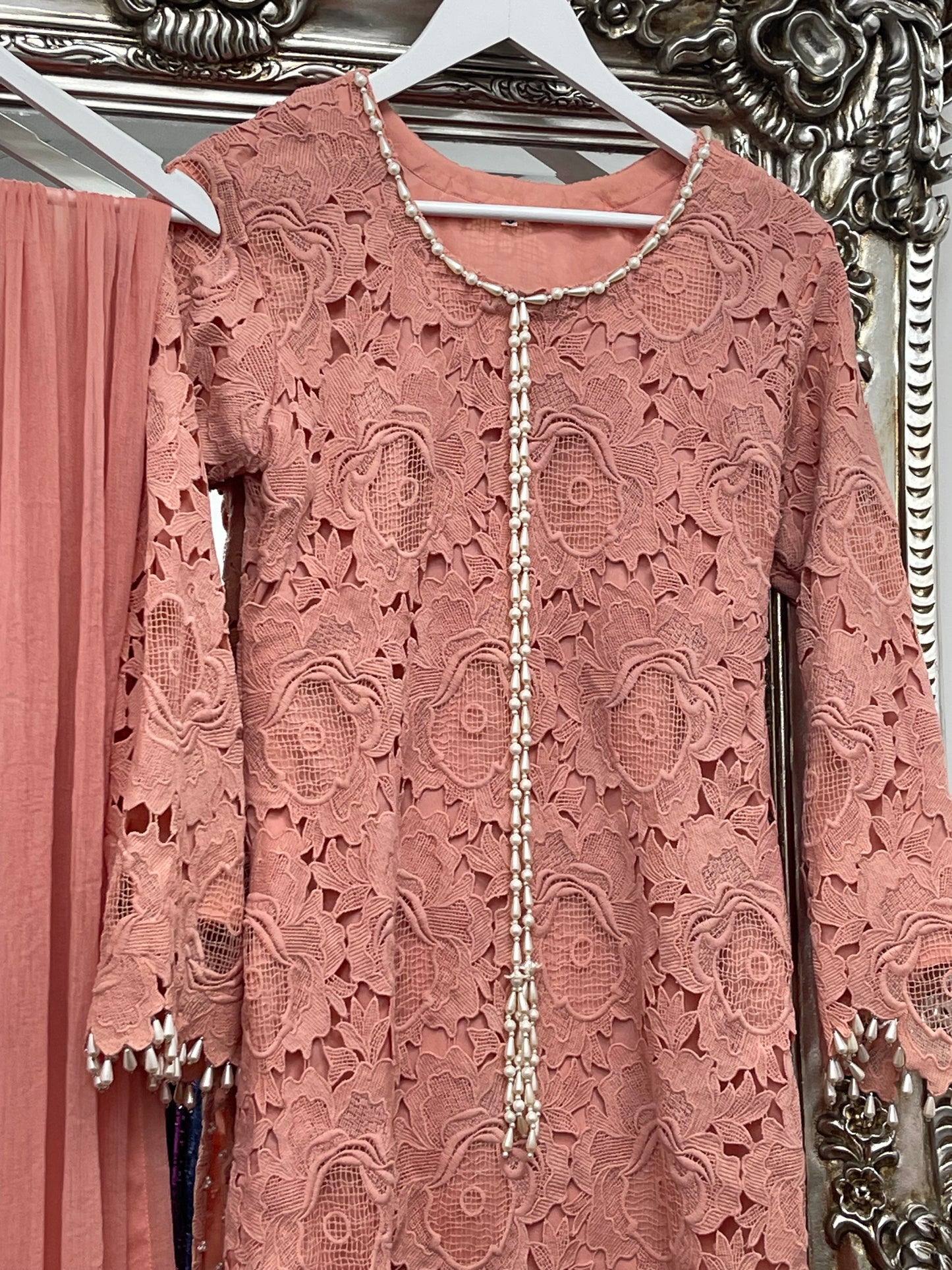 Lacy Crochet - diya - peach - dia