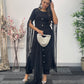 Black - Floor Length Sleeves - Chiffon Outfit - T