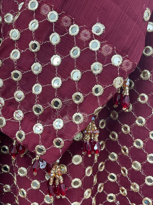 Rim Jhim -  Maroon - D