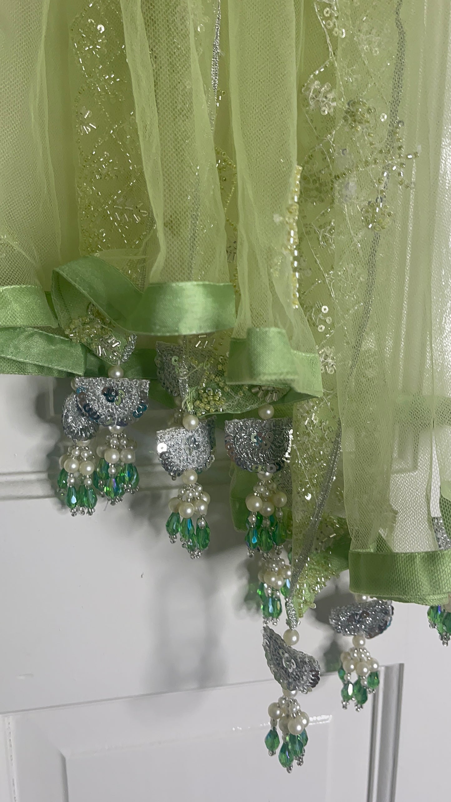 Ronaq- Korean Silk Cut Dana - Party Wear - Mint Green