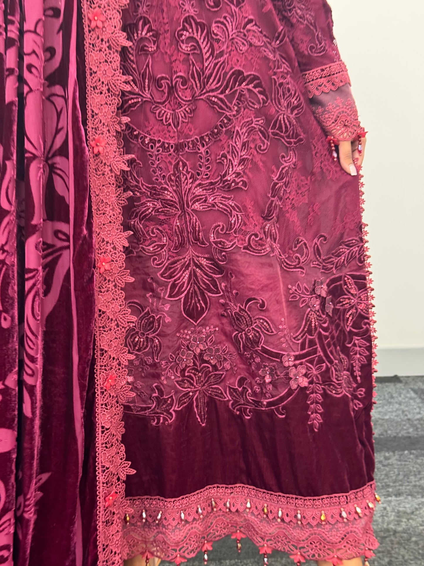 Maria B Luxury Velvet - Maroon