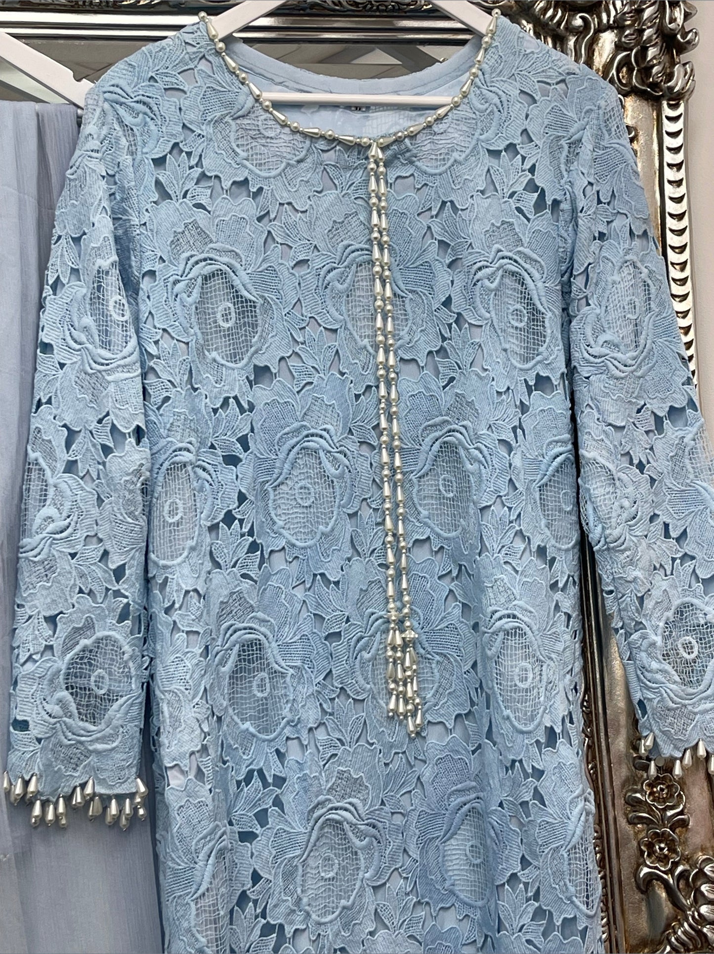 Lacy Crochet - diya - Blue - dia