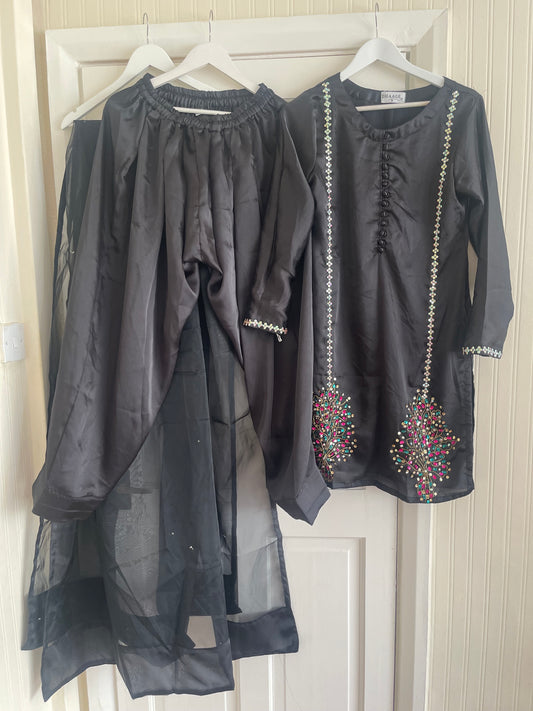 Morni - Farshi shalwar - Coffee - Black - Farshe -