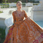 Faiza - Maria B Inspired Embroidered - Burnt Orange - K