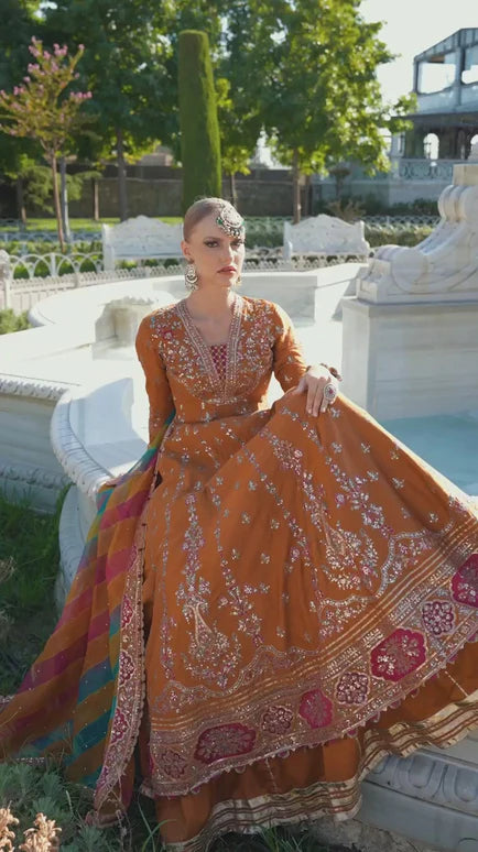 Faiza - Maria B Inspired Embroidered - Burnt Orange - K