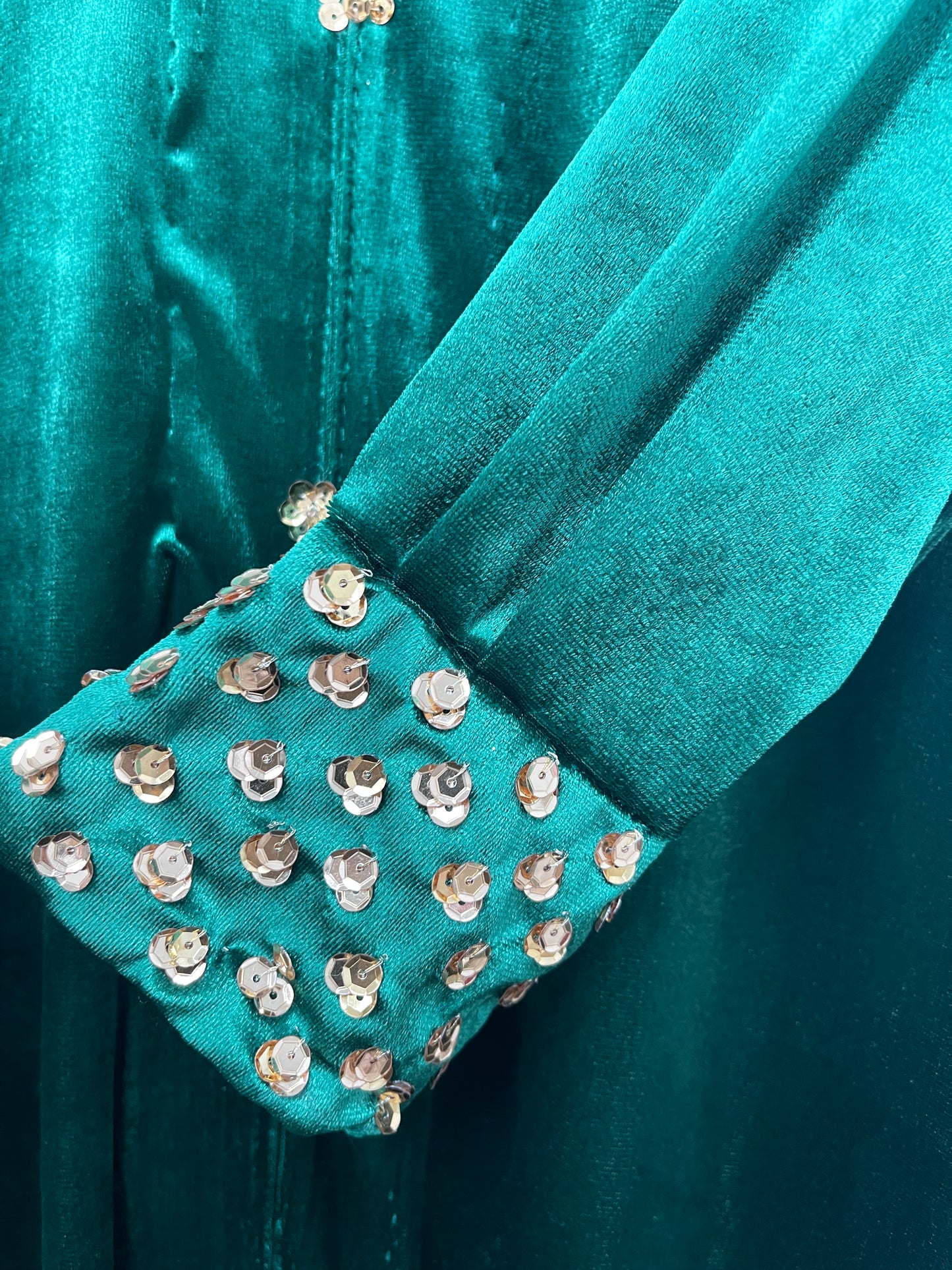 Sona l Green Silk Velvet - Party Outfit l AA