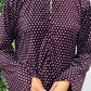 Polka Dots - plum  purple- Shaneel Velvet