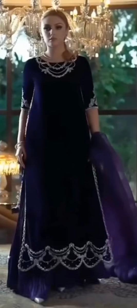 Crazy Kiya - Purple Velvet Pret - Wedding Party Wear -