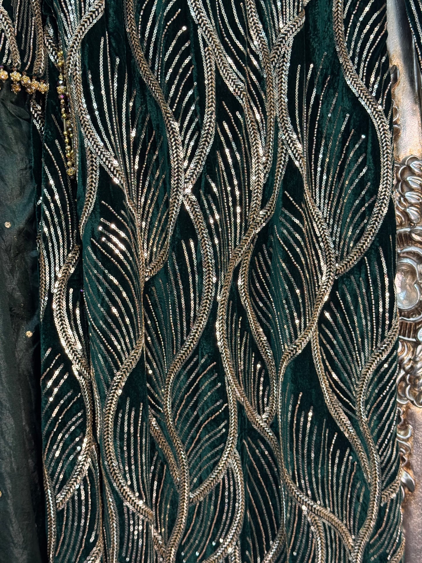 Pia - Cutdana Velvet - Green