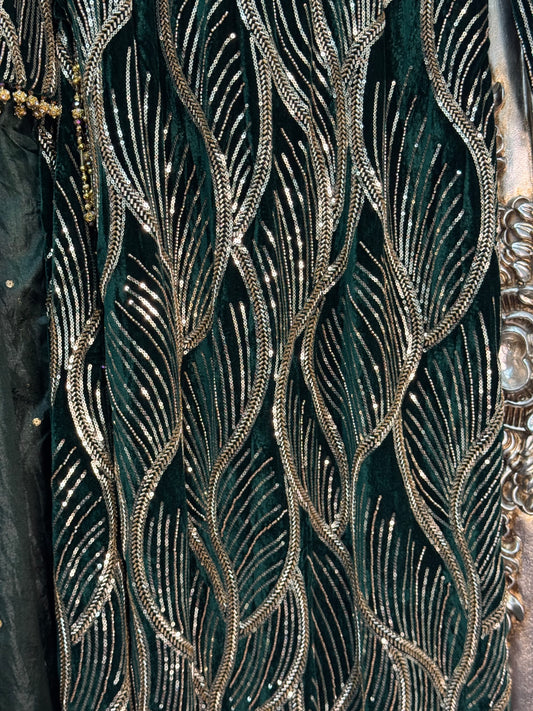 Pia - Cutdana Velvet - Green