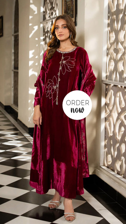 Lulu Pink - Hot Magenta Velvet - Lulusar Inspired