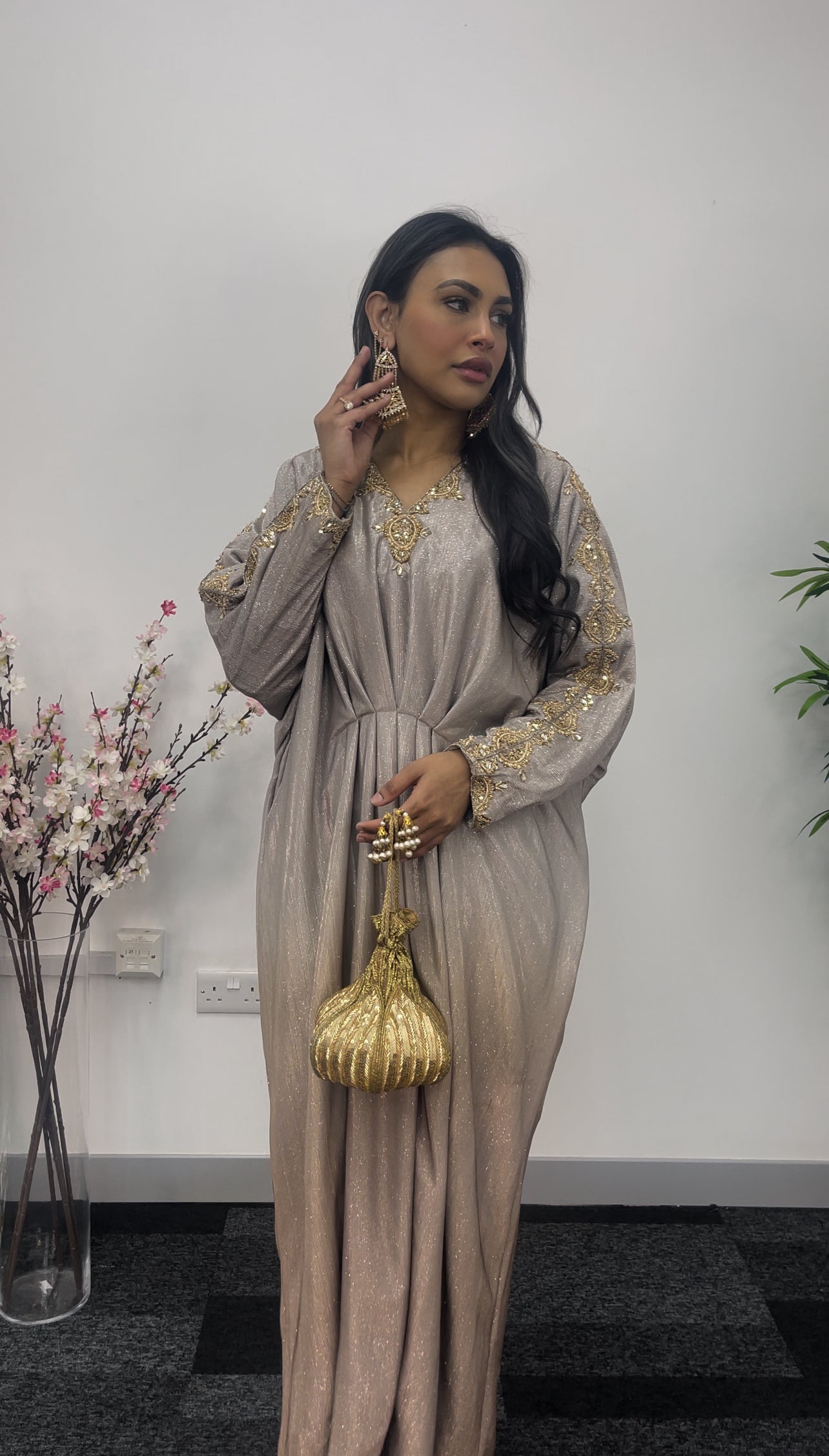 Moon Kaftaan - Ombre Party Wear Kaftan - brown -