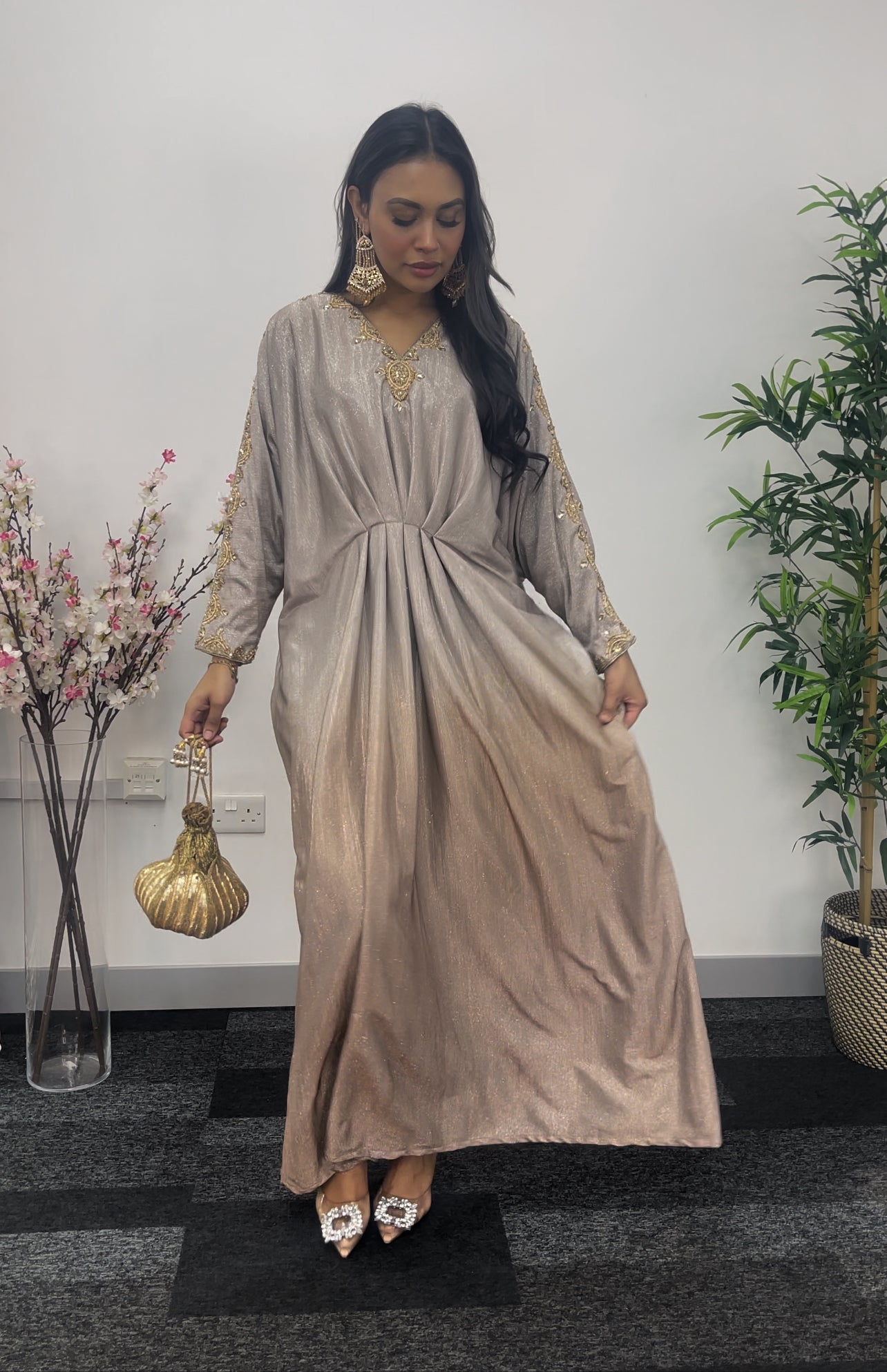 Moon Kaftaan - Ombre Party Wear Kaftan - brown -