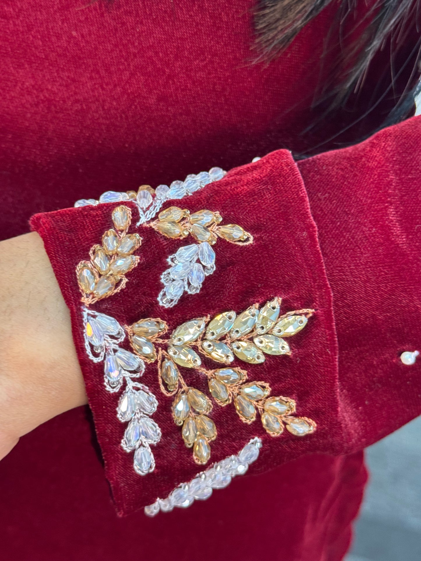 (Pre Order 3/4 Weeks) “Ayeza”Velvet - Maroon