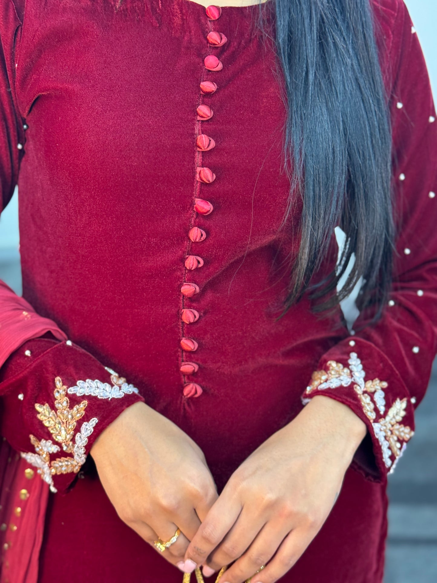 (Pre Order 3/4 Weeks) “Ayeza”Velvet - Maroon