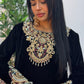 (Pre Order 3/4 Weeks) “Sawan” Velvet Pret Black Party Wedding Outfit