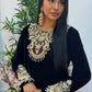 (Pre Order 3/4 Weeks) “Sawan” Velvet Pret Black Party Wedding Outfit