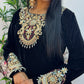 (Pre Order 3/4 Weeks) “Sawan” Velvet Pret Black Party Wedding Outfit