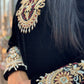 (Pre Order 3/4 Weeks) “Sawan” Velvet Pret Black Party Wedding Outfit