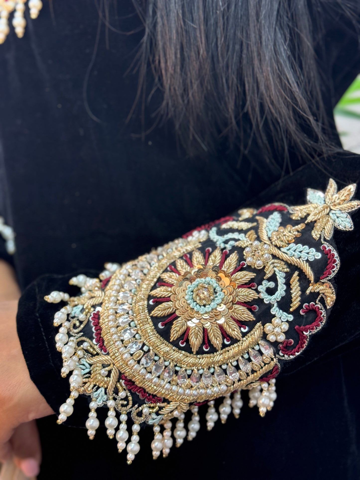 (Pre Order 3/4 Weeks) “Sawan” Velvet Pret Black Party Wedding Outfit