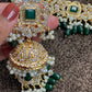 Green and Gold Set - Jhumka and Necklace Set