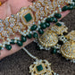 Green and Gold Set - Jhumka and Necklace Set