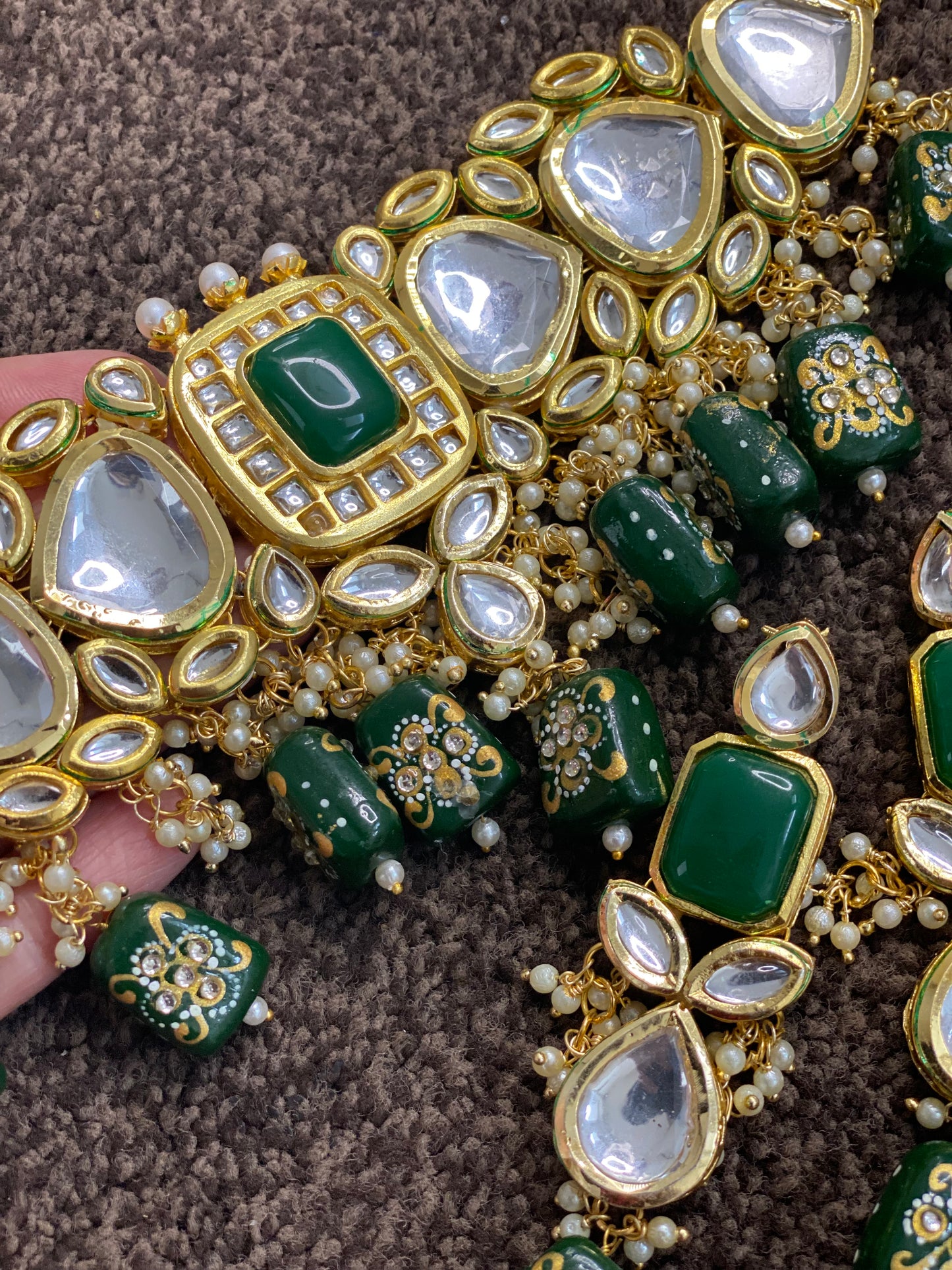 Green reversible jewellery Set