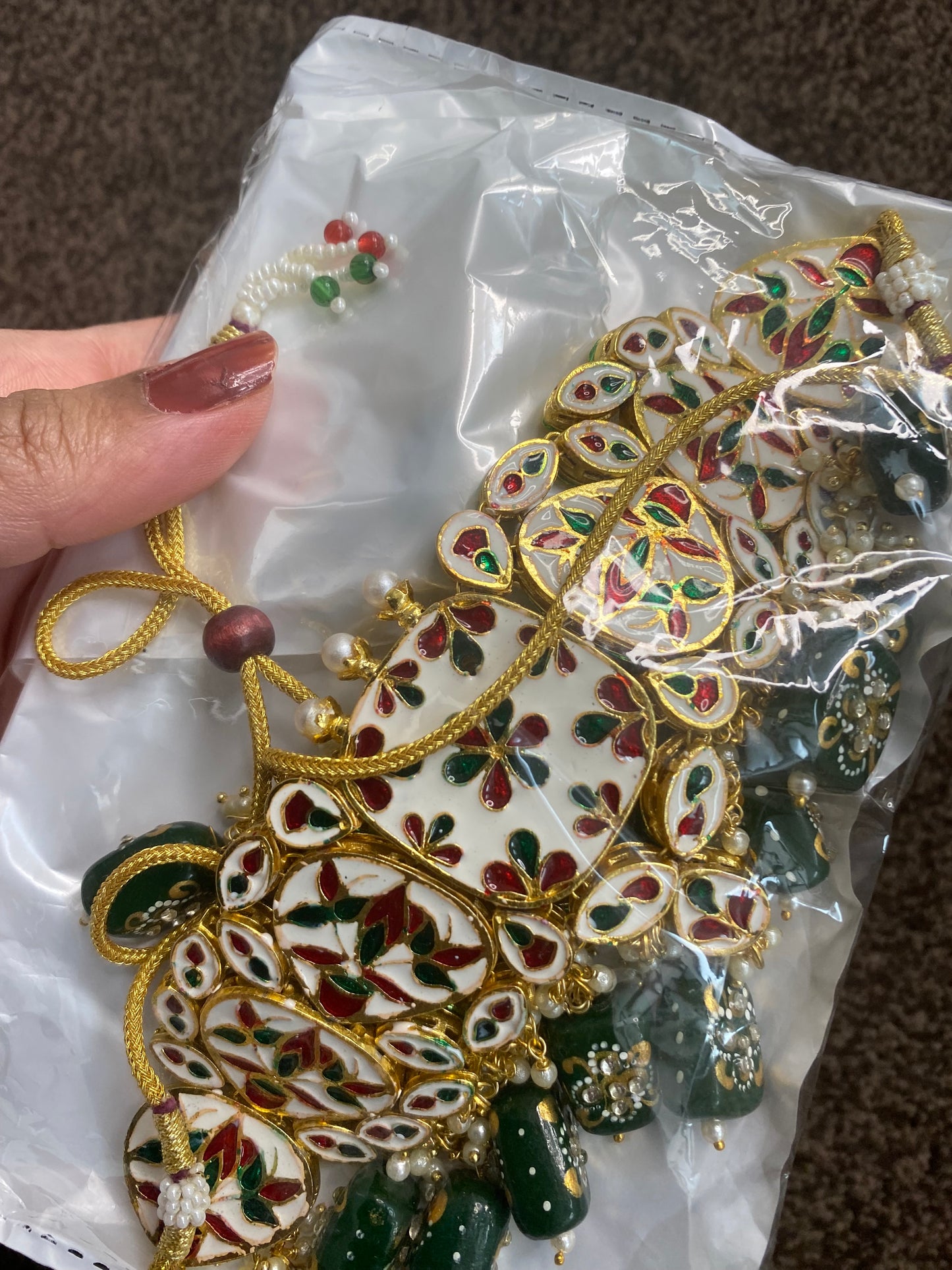 Green reversible jewellery Set