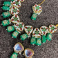 Green pebbles - reversible jewellery Set