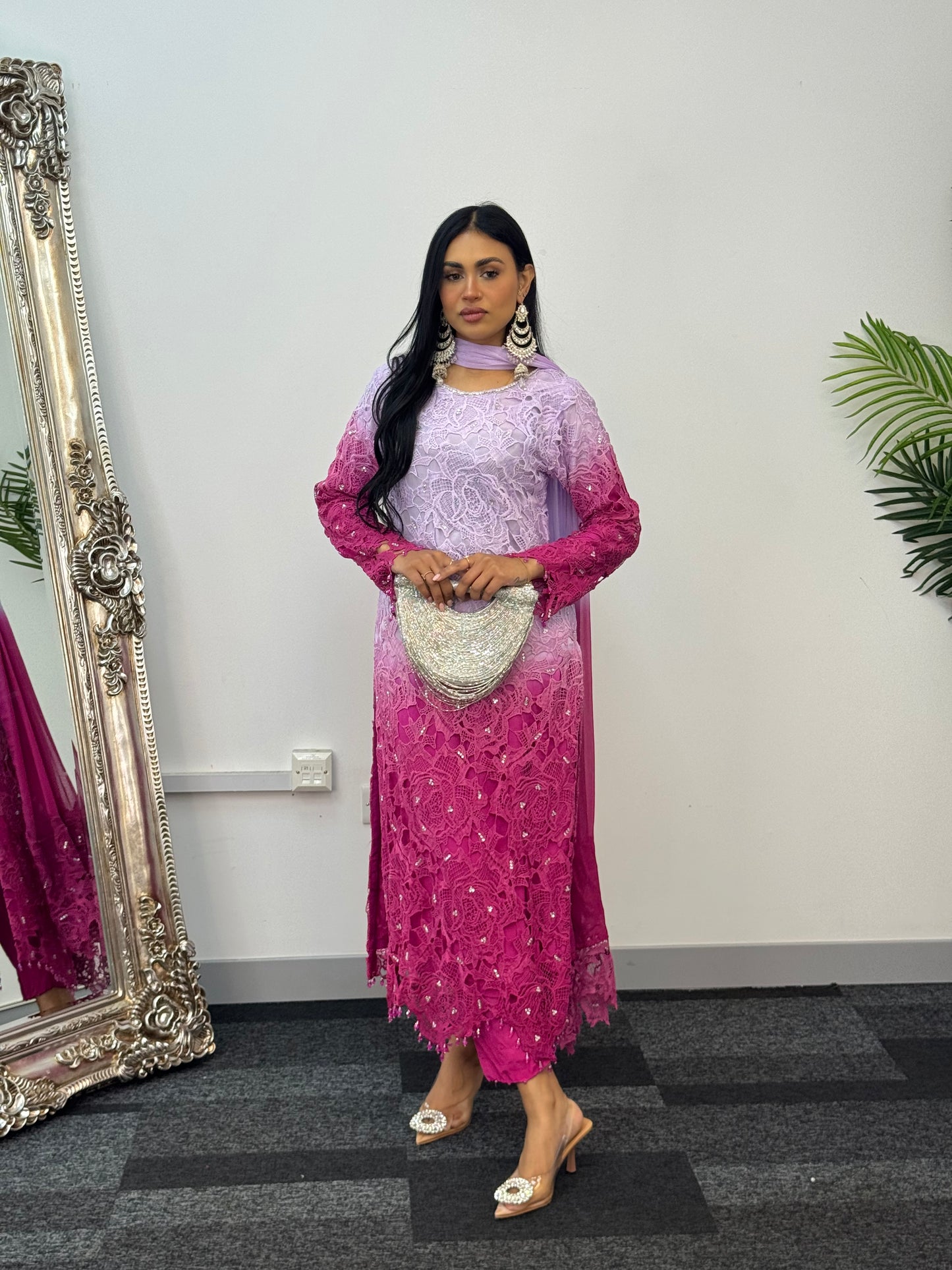Parisa - Ombre Lacy Crochet - Lilac