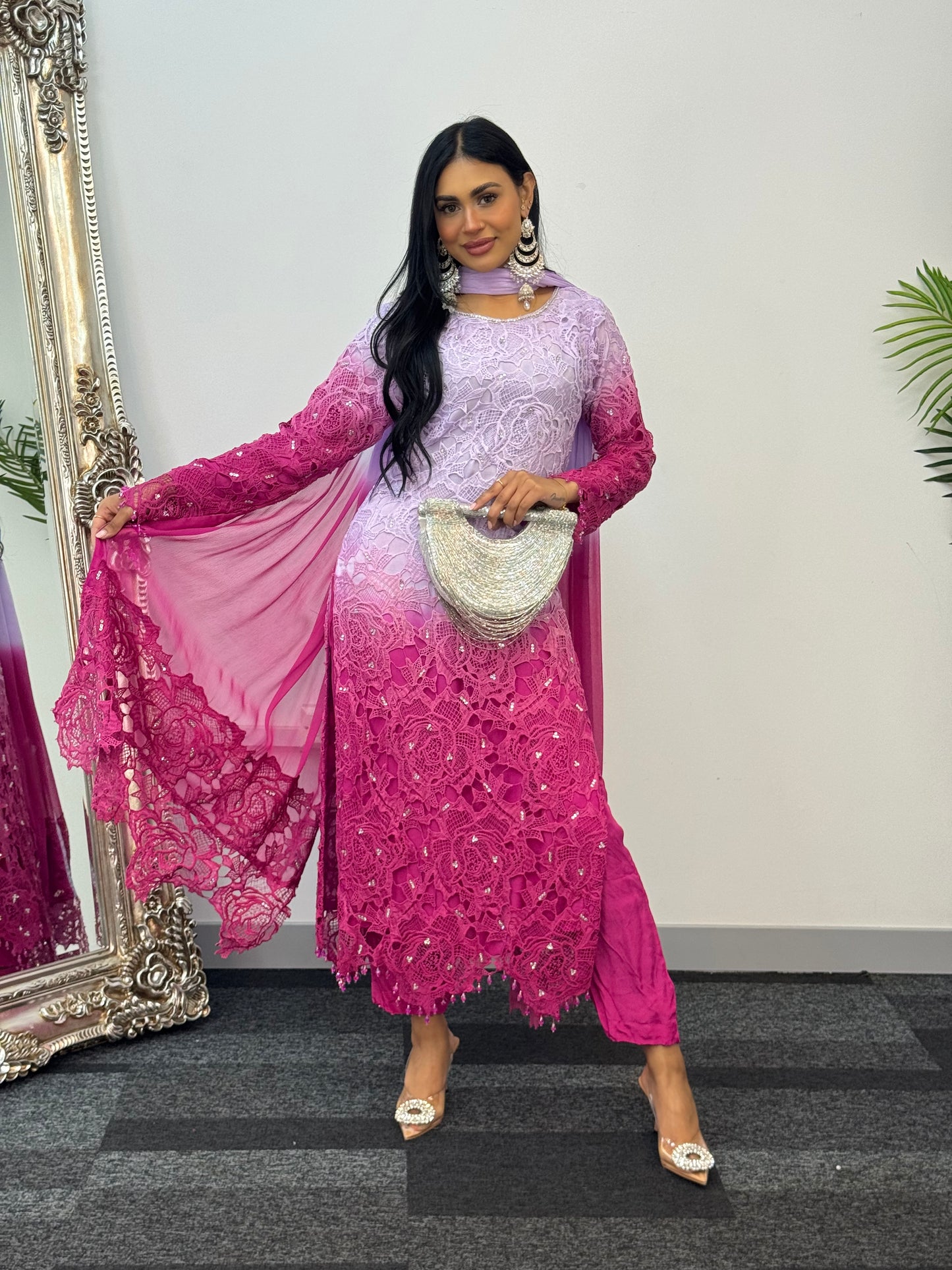 Parisa - Ombre Lacy Crochet - Lilac