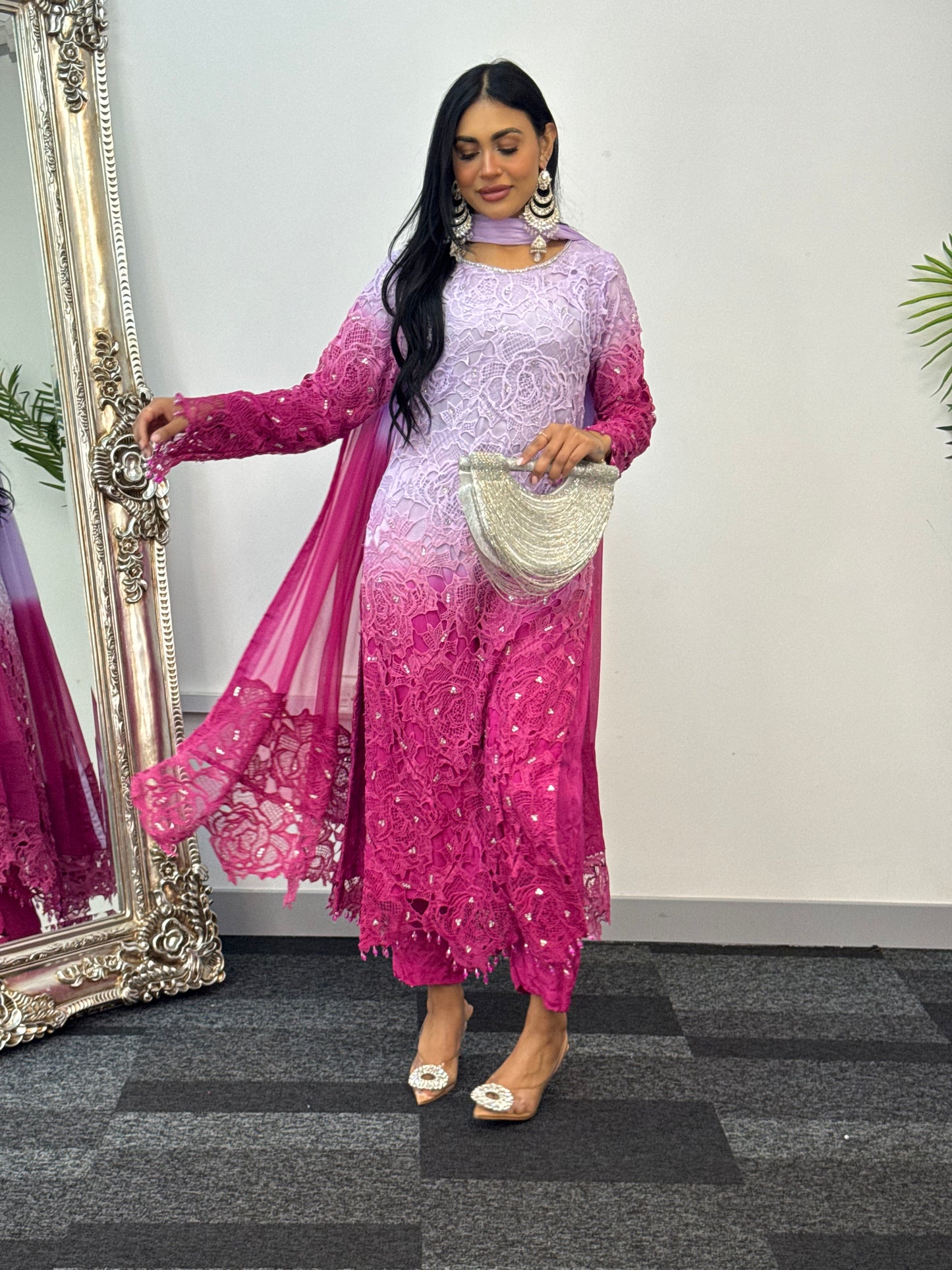 Parisa - Ombre Lacy Crochet - Lilac