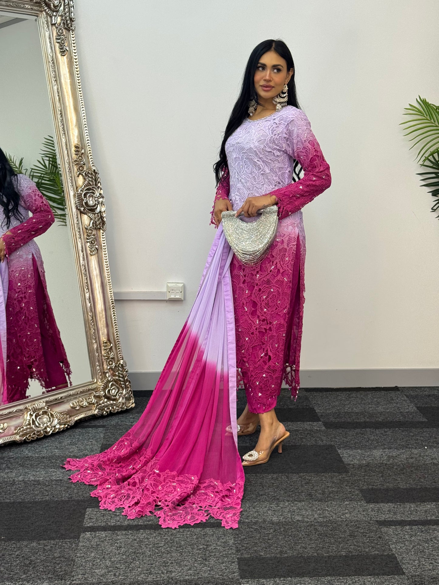 Parisa - Ombre Lacy Crochet - Lilac