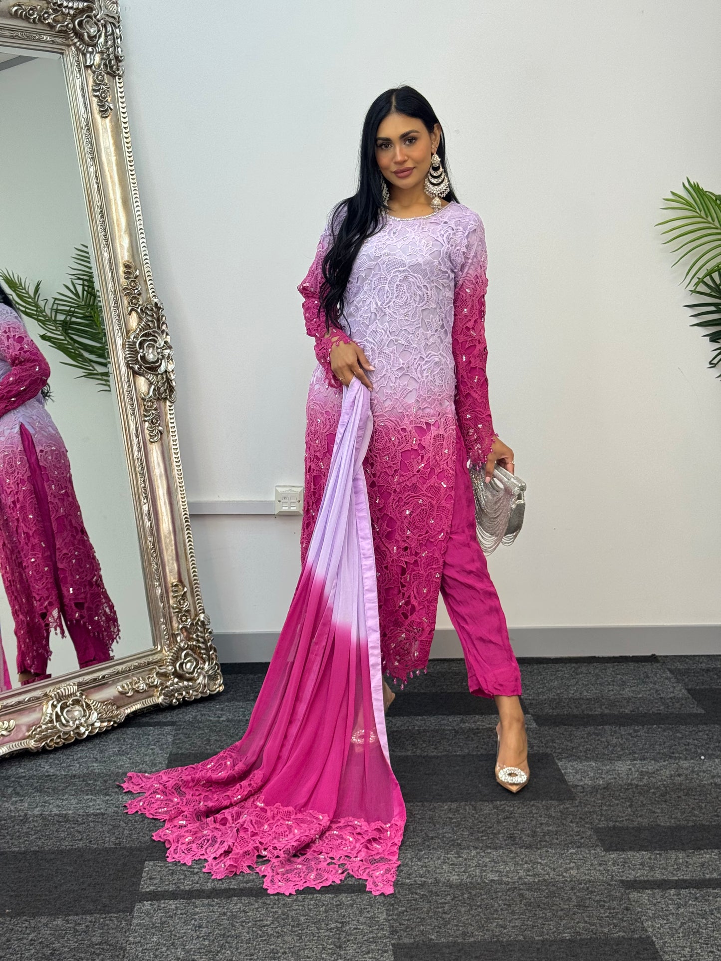 Parisa - Ombre Lacy Crochet - Lilac