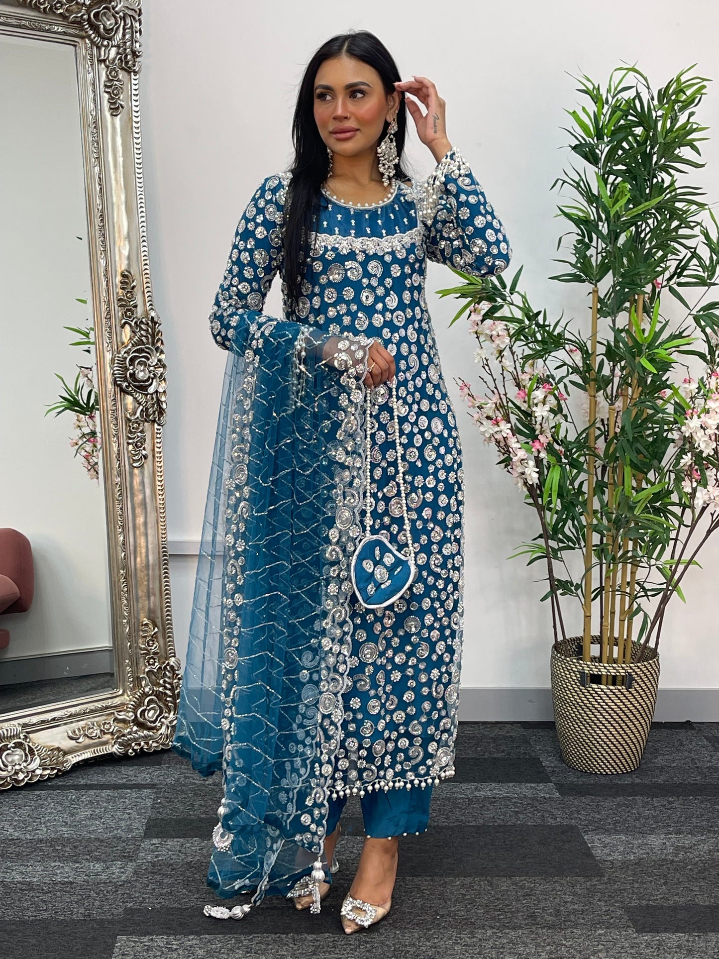 Bali  - Cutdana Net - Teal - Baali - H