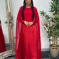 Cape Shawl Dress - Silk Chiffon  - Red