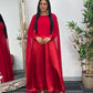 Cape Shawl Dress - Silk Chiffon  - Red