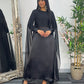 Cape Shawl Dress - Silk Chiffon  - Black
