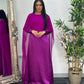 Cape Shawl Dress - Silk Chiffon  - Purple