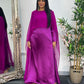 Cape Shawl Dress - Silk Chiffon  - Purple