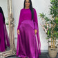Cape Shawl Dress - Silk Chiffon  - Purple