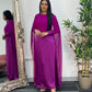 Cape Shawl Dress - Silk Chiffon  - Purple