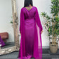 Cape Shawl Dress - Silk Chiffon  - Purple