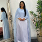 Cape Shawl Dress - Silk Chiffon  - Blue