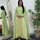 Cape Shawl Dress - Silk Chiffon  - green